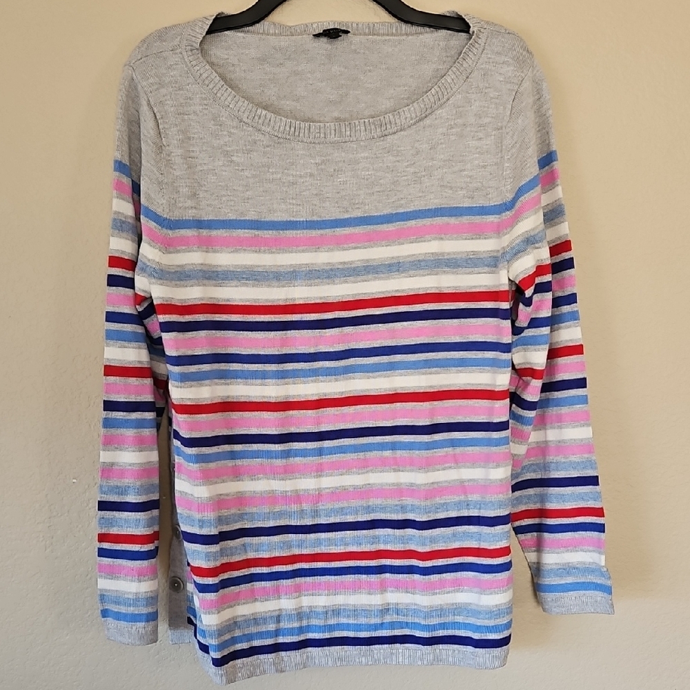 Talbots Large Striped‎ Long Sleeve Sweater